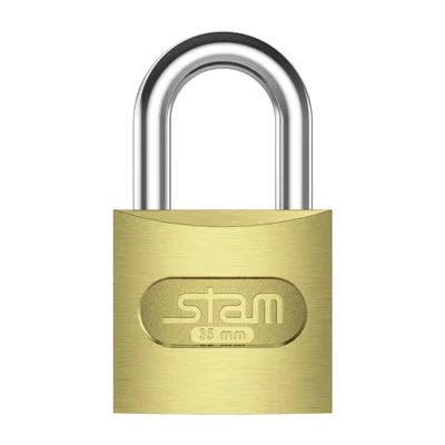 Cadeado 35 Mm Zamac Latonado E-coat Com Chave Encartelado Stam