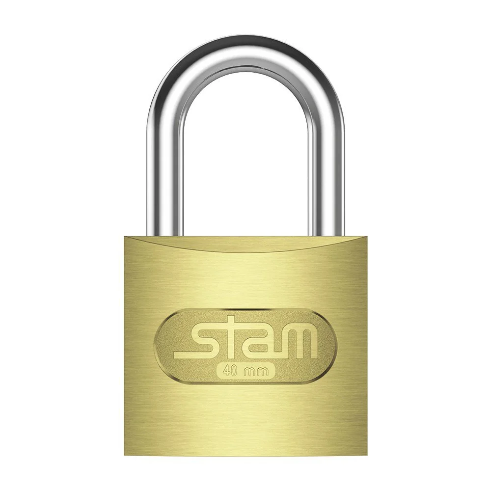 Cadeado 40 Mm Zamac Latonado E-coat Com Chave Encartelado Stam Cadeado 40 Mm Zamac Latonado E-coat Com Chave Encartelado Stam
