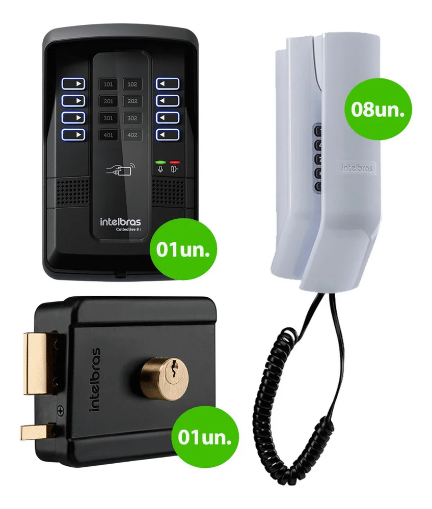 Imagem 3 de 5 do produto Porteiro Eletrônico Coletivo Intelbras Collective 8 Ramais / 8 Interfones Tdmi 300 / Fechadura Elétrica