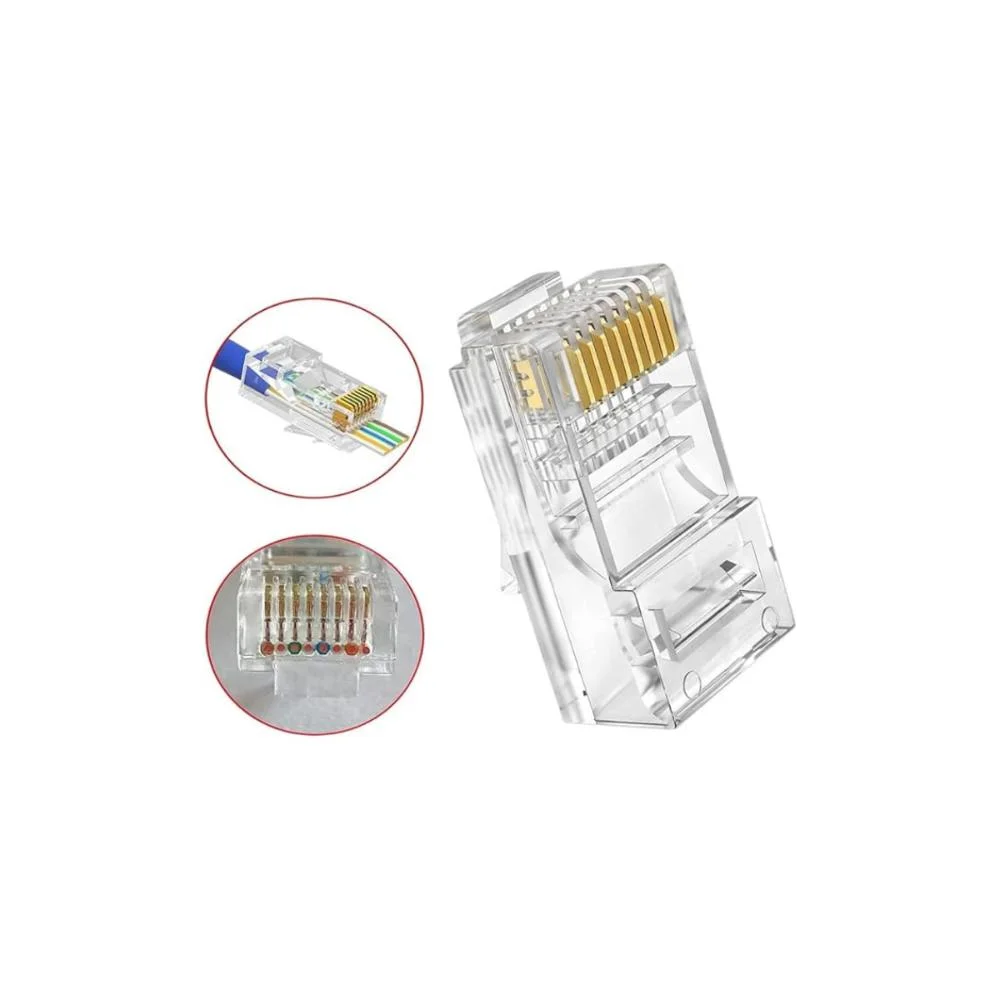 Imagem 2 de 5 do produto Conector RJ45 CAT6 Fortrek, 100 Unidades