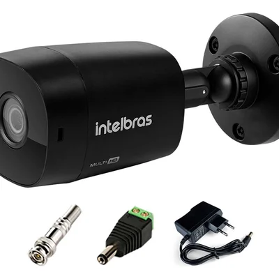 Kit Câmera Black Bullet Infravermelho Multi Hd Intelbras Vhd 1230 B G7 Full Hd 1080p + Acessórios Para Instalação