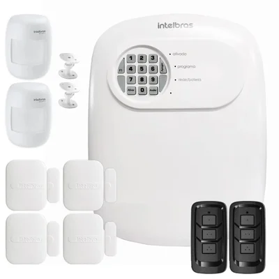 Kit Central De Alarme Anm 24 Net Intelbras + 4 Sensor Xas 4010 Smart + 2 Sensor Ivp 3000 Cf