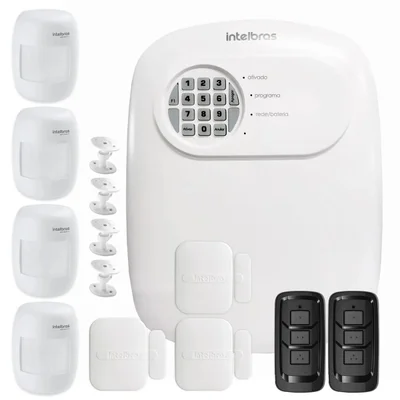 Kit Central De Alarme Anm 24 Net Intelbras + 3 Sensores Xas 4010 Smart + 4 Sensor Ivp 3000 Cf