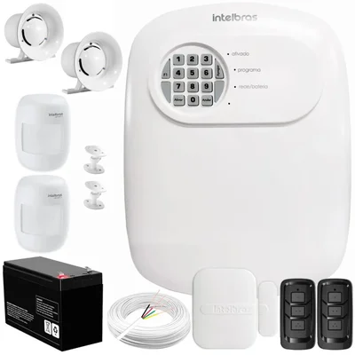 Kit Central De Alarme Anm 24 Net Intelbras + 1 Sensor Xas 4010 Smart + 2 Sensores Ivp 3000 Cf