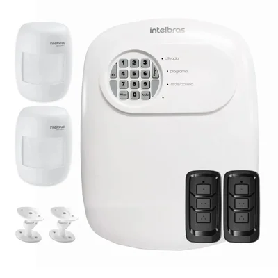 Kit Central De Alarme Anm 24 Net Intelbras + 2 Sensores Ivp 3000 Cf Alcance De 12mts