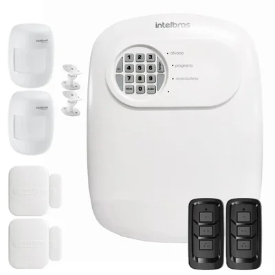 Kit Central De Alarme Anm 24 Net Intelbras + 2 Sensor Xas 4010 Smart + 2 Sensor Ivp 3000 Cf
