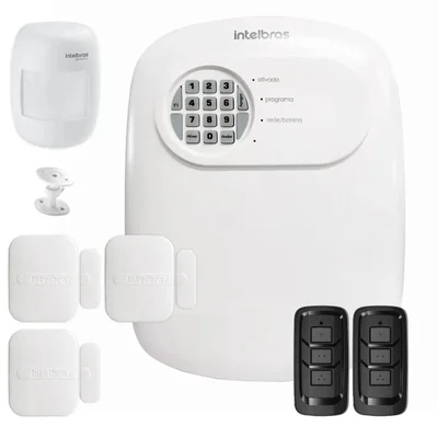 Kit Central De Alarme Anm 24 Net Intelbras + 3 Sensor Xas 4010 Smart + 1 Sensor Ivp 3000 Cf