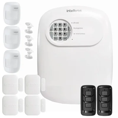 Kit Central De Alarme Anm 24 Net Intelbras, 4 Sensores Xas 4010 Smart, 3 Sensor Ivp 3000 Cf
