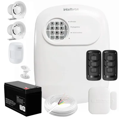 Kit Central De Alarme Anm 24 Net Intelbras + 1 Sensor Xas 4010 Smart + 1 Sensor Ivp 3000 Cf