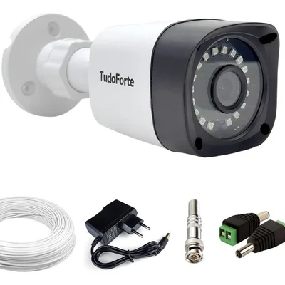 Câmera De Segurança Full Hd 1080p 2mp Bullet 20 Metros Infravermelho Lente 2.8mm Tudo Forte + Acessórios Para Instalação