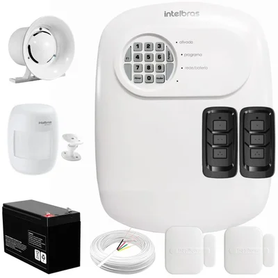 Kit Central De Alarme Anm 24 Net Intelbras + 2 Sensores Xas 4010 Smart + 1 Sensor Ivp 3000 Cf