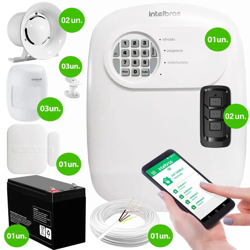 Imagem 3 de 5 do produto Kit Central De Alarme Anm 24 Net Intelbras + 1 Sensor Xas 4010 Smart + 3 Sensores Ivp 3000 Cf
