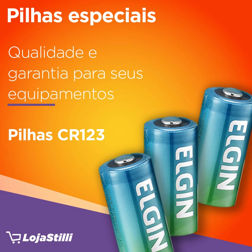 Pilha Bateria Litio Cr123 3v. Pilha Bateria Litio Cr123 3v.