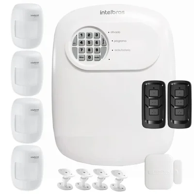 Kit Central De Alarme Anm 24 Net Intelbras + 1 Sensor Xas 4010 Smart + 4 Sensor Ivp 3000 Cf