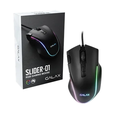 Mouse Gamer Galax Slider Sld-01, RGB, 7200 DPI, 8 Botões, USB, Preto - Mgs01ia18rg2b0