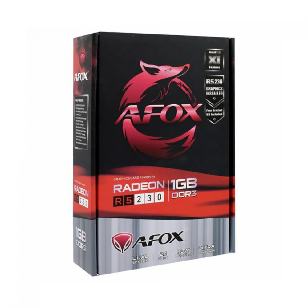 Imagem 4 de 4 do produto Placa De Vídeo AFOX AMD Radeon R5 230 1GB, DDR3, HDMI, VGA, DVI - AFR5230-1024D3L9-V2