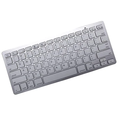 Mini Teclado Bluetooth Sem Fio Para Tablet E Celular - Prata
