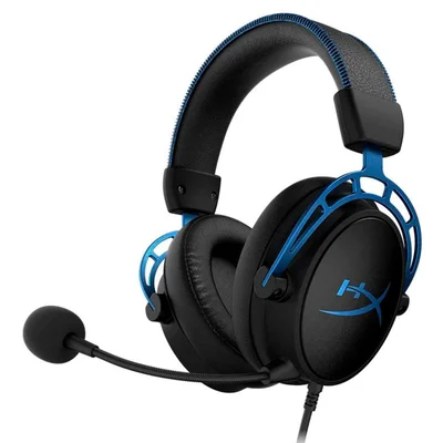 Headset Gamer Hyperx Cloud Alpha S Azul, 7.1, Drivers 50Mm, USB E P3, Microfone Removível Dual Chamber - HX-HSCAS-BL/WW
