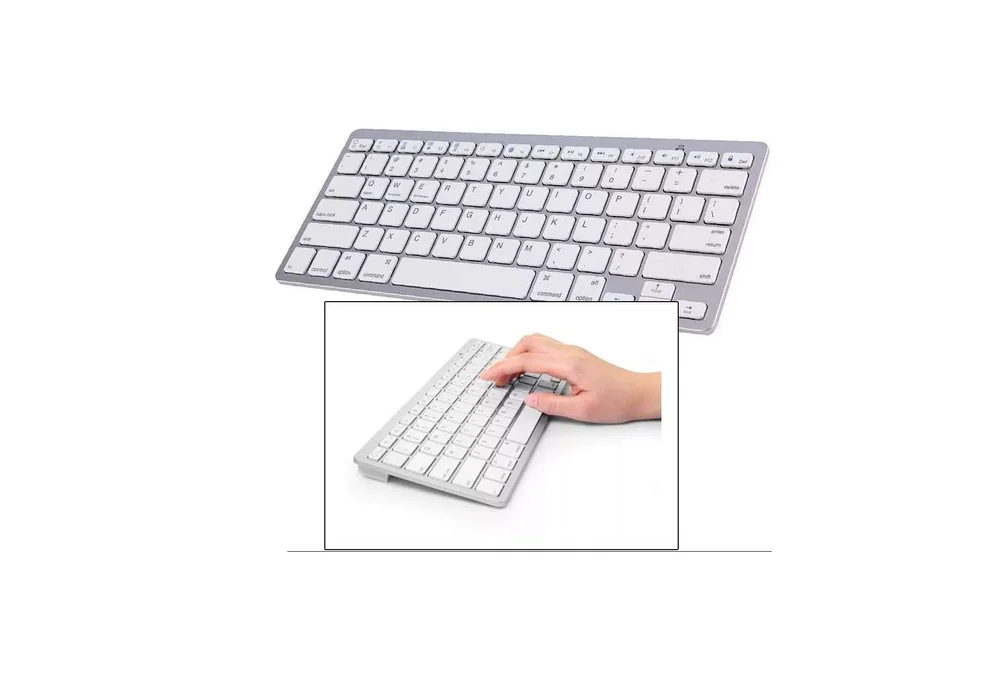 Imagem 4 de 5 do produto Mini Teclado Bluetooth Para Tablet E Smartphone - Prata