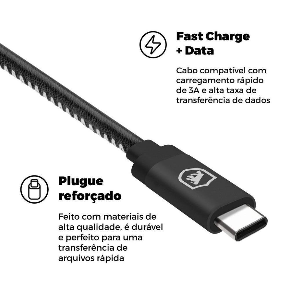 Imagem 3 de 5 do produto Cabo USB-C Gshield Turbo Militar, 1.5M