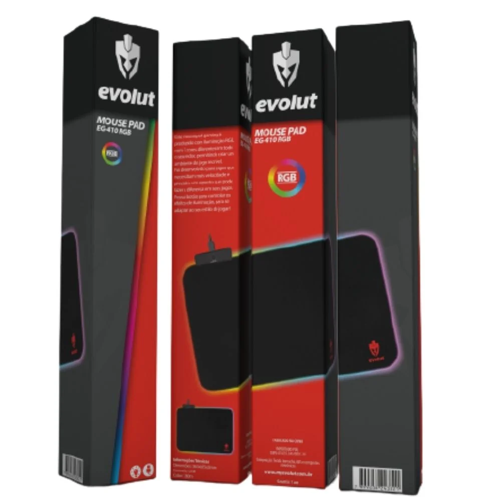 Imagem 4 de 5 do produto Mousepad Gamer, RGB, Evolut, EG-410, Anti-derrapante, Speed