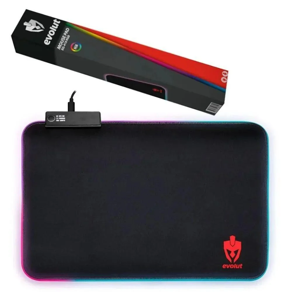 Imagem 5 de 5 do produto Mousepad Gamer, RGB, Evolut, EG-410, Anti-derrapante, Speed