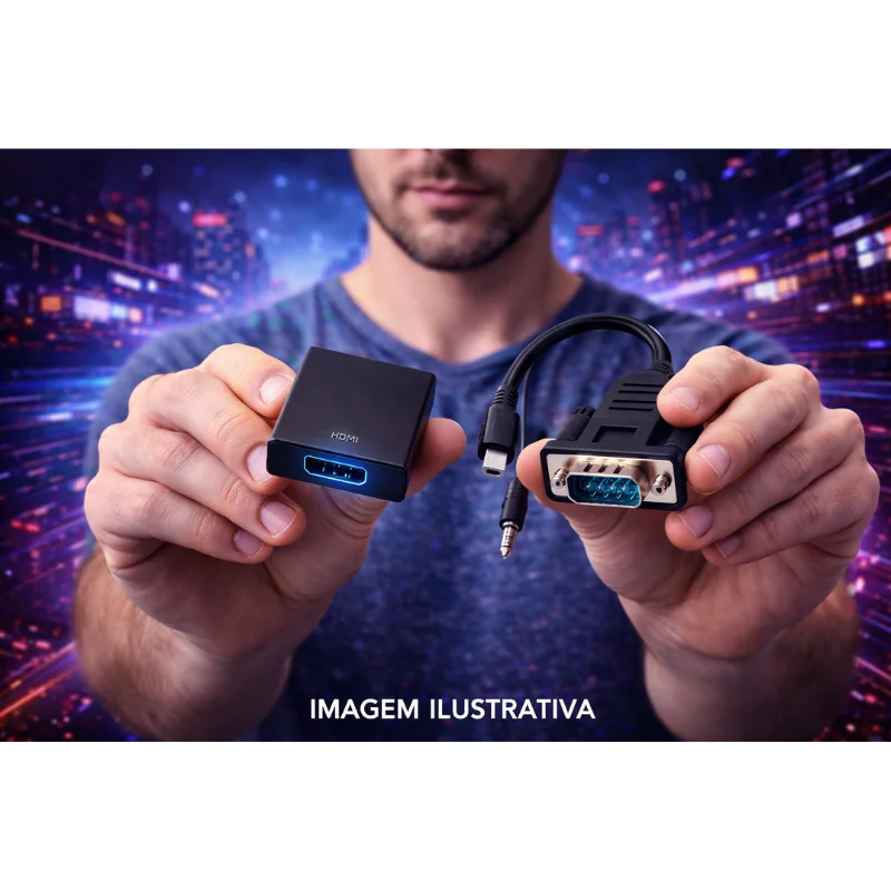 Imagem 4 de 4 do produto Cabo Fy VGA Macho Para HDMI Femea Com Audio Ar-06