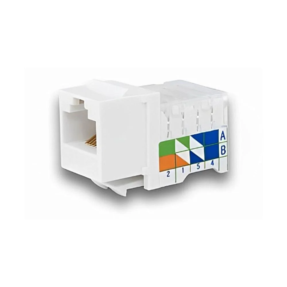 Imagem 3 de 4 do produto Conector Fêmea RJ45 CAT 5E Legrand Linkeo Keystone, Branco - 632703
