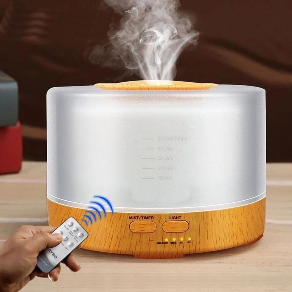 Imagem 4 de 5 do produto Umidificador Ultrassônico Base De Madeira Aromatizador