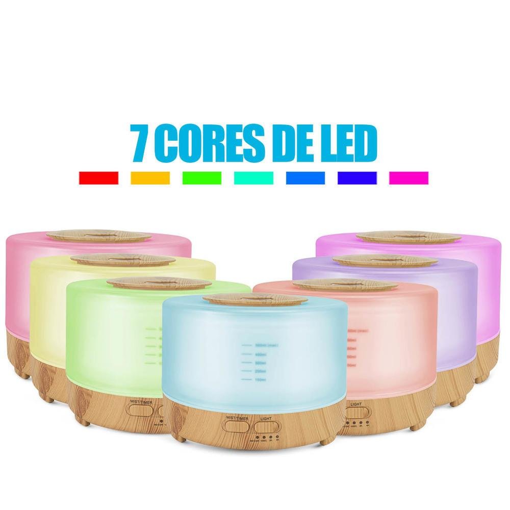 Imagem 5 de 5 do produto Umidificador Ultrassônico Base De Madeira Aromatizador