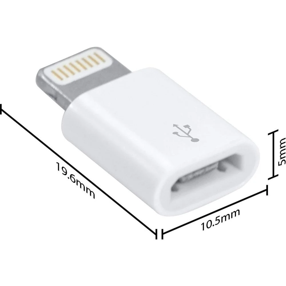 Imagem 2 de 5 do produto Adaptador Micro Usb V8 Para Celulares Iphone Lightning