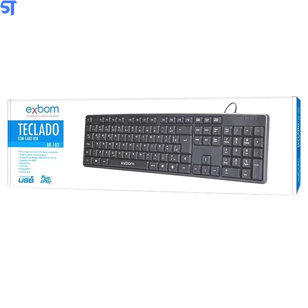 Imagem 4 de 5 do produto Teclado Homeoffice/escritório Usb Abnt2 Standard Exbom Bk103