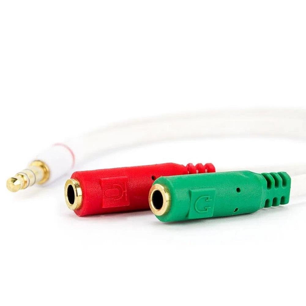 Imagem 3 de 4 do produto Cabo Adaptador P3 Macho X 2 P2 Fêmea Lelong, Para Fone E Microfone