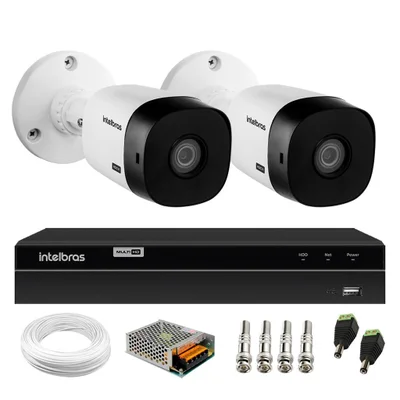 Kit 2 Câmeras Bullet VHL 1220 B Full HD 1080P Lite DVR Gravador Video Intelbras Mhdx 1204 4 Canais
