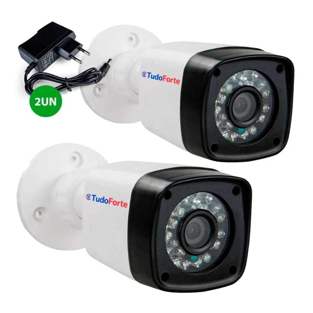 Imagem 4 de 5 do produto Kit 2 Câmeras de Segurança, FULL HD, 1080p 2MP, Bullet, 20 Metros, Infravermelho, Lente 2.8mm + Fonte