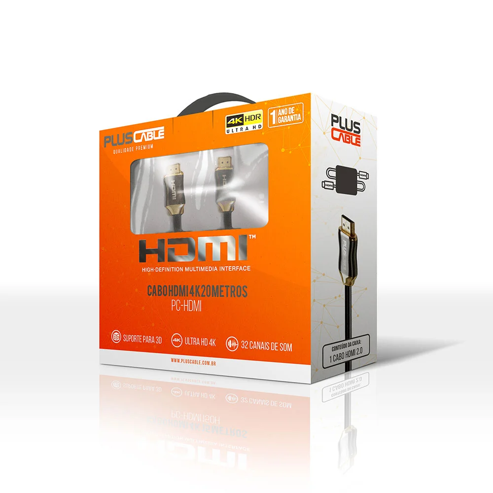 Imagem 2 de 3 do produto Cabo HDMI Plus Cable V2.0, High, 20M - PC-HDMI200H