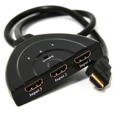 Hub Lelong Switch HDMI 1x3, Com Cabo Rabicho, 20Cm