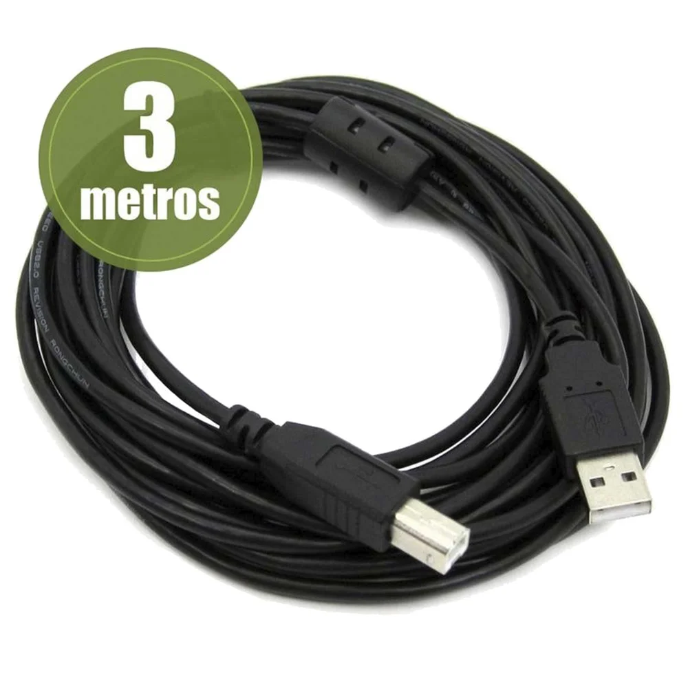 Imagem 4 de 4 do produto Cabo de Impressora USB Multi, 3M, A Macho X B Macho - WI273