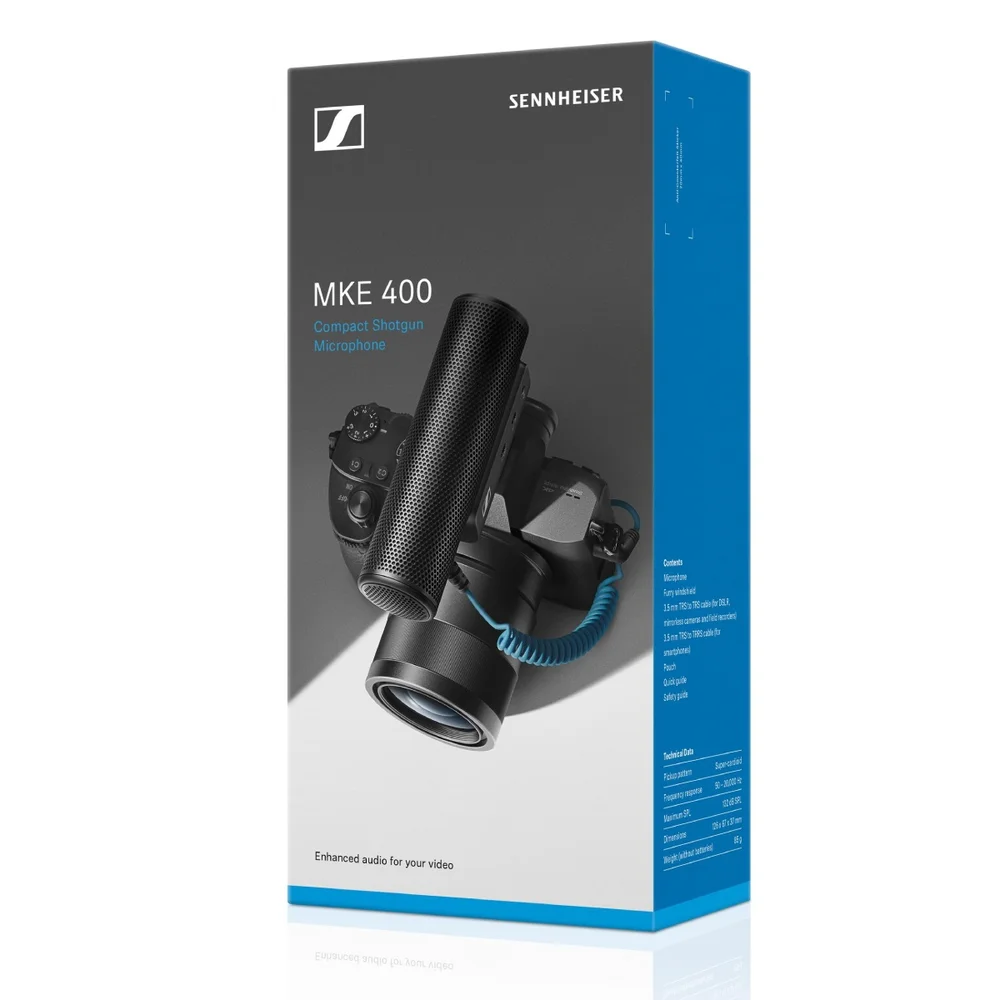 Imagem 4 de 5 do produto Microfone Direcional Shotgun MKE 400 Sennheiser para câmeras