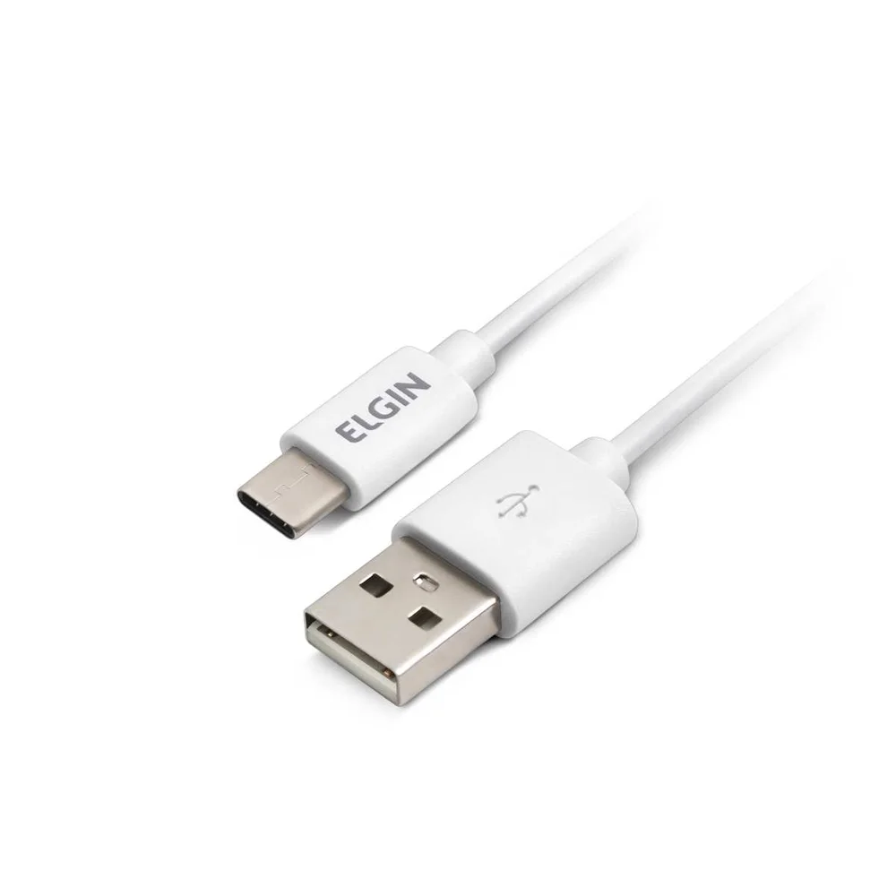 Imagem 4 de 5 do produto Cabo Usb Elgin Tipo C 1m Branco Recarga E Transf. De Dados