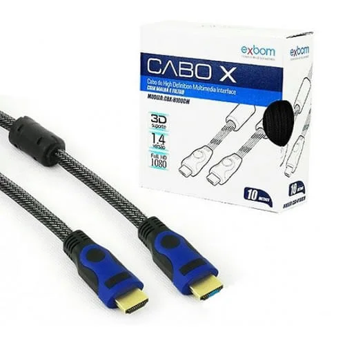 Imagem 3 de 4 do produto Cabo HDMI 10 Metros 10MT 1.4 Full HD Tv Led 3d Ps4 Xbox Pc