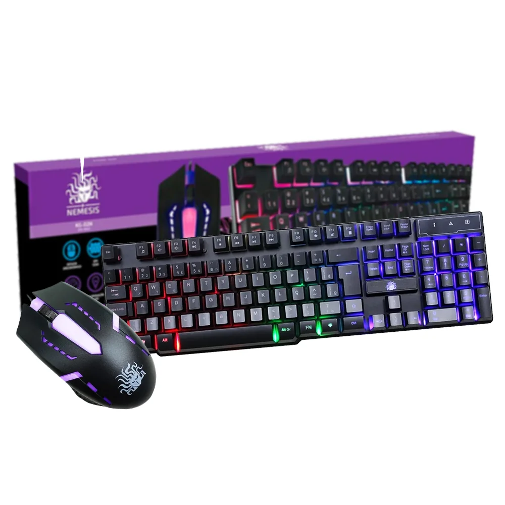 Kit Gamer Nemesis Start com Mouse LED, 1200DPI, + Teclado Retroiluminação, Resistente à água Kit Gamer Nemesis Start com Mouse LED, 1200DPI, + Teclado Retroiluminação, Resistente à água