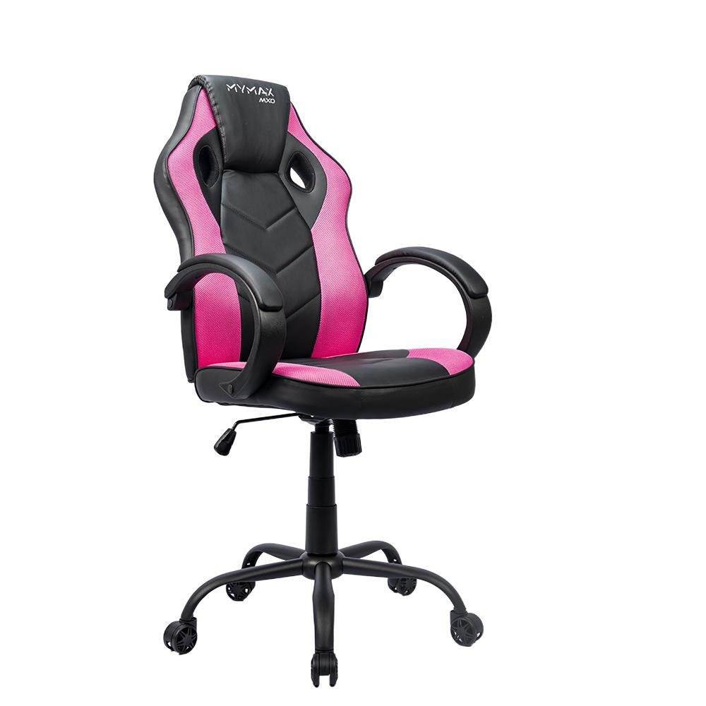 Cadeira Gamer Mymax MX0, Peso Suportado até 120Kg, Giratória, Preto e Rosa - Mgch-mx0/pk Cadeira Gamer Mymax MX0, Peso Suportado até 120Kg, Giratória, Preto e Rosa - Mgch-mx0/pk