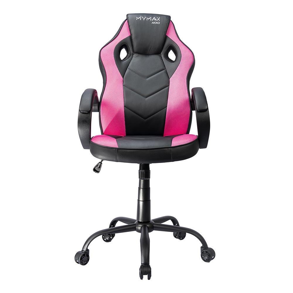 Cadeira Gamer Mymax MX0, Peso Suportado até 120Kg, Giratória, Preto e Rosa - Mgch-mx0/pk Cadeira Gamer Mymax MX0, Peso Suportado até 120Kg, Giratória, Preto e Rosa - Mgch-mx0/pk