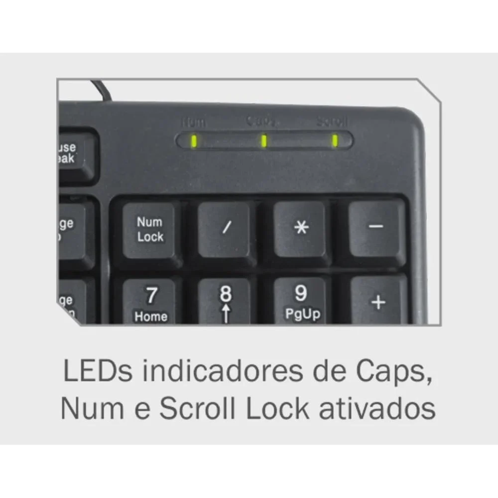 Imagem 2 de 5 do produto Teclado K-mex Kb-3728u, Preto, S/logo, Abnt2 - Kb3728u0001cb0x