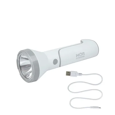 Lanterna 140 Lumens Branca Recarregável Mor