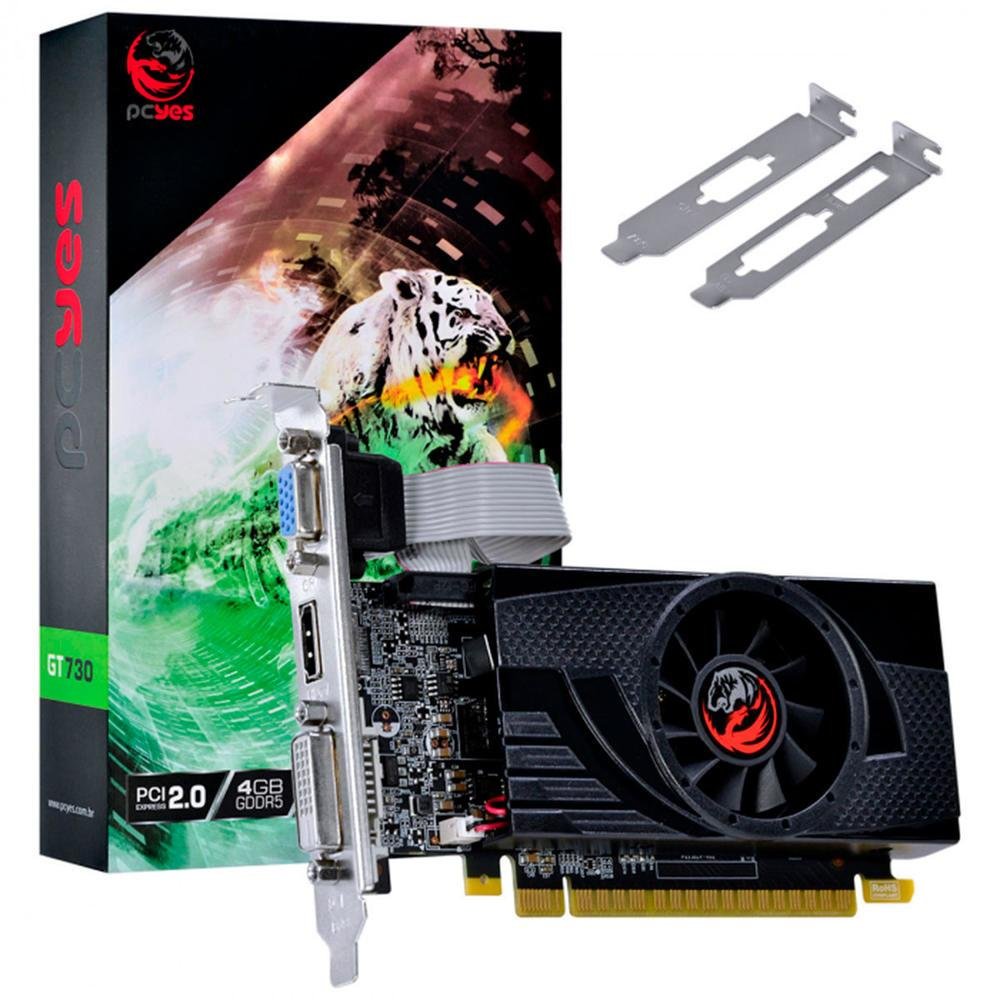 PLACA DE VIDEO NVIDIA GEFORCE GT 740 4GB GDDR5 128 BITS SINGLE FAN -  PVGT7404GBR5128 – PCYES