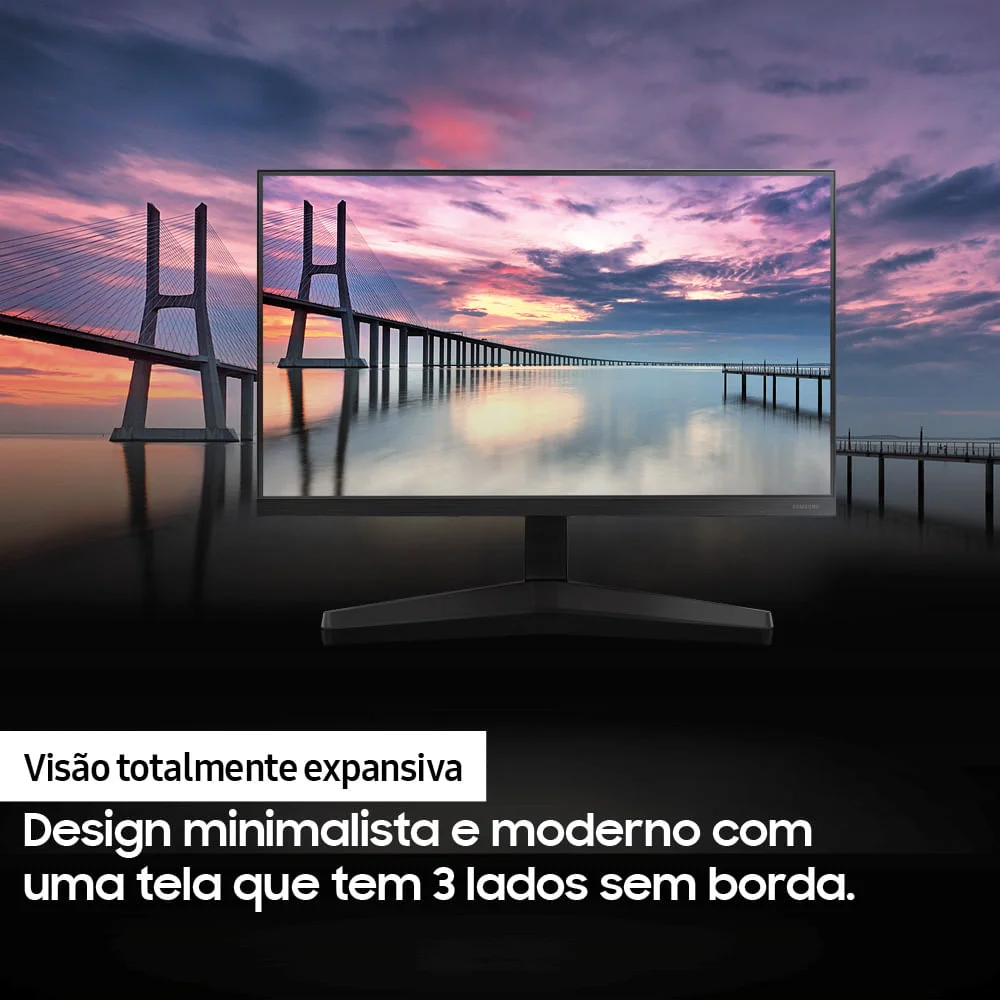 Imagem 2 de 5 do produto Monitor Gamer Samsung T350 27" FHD, 75Hz, 5Ms, HDMI, FreeSync, Game Mode - Lf27t350fhlmzd