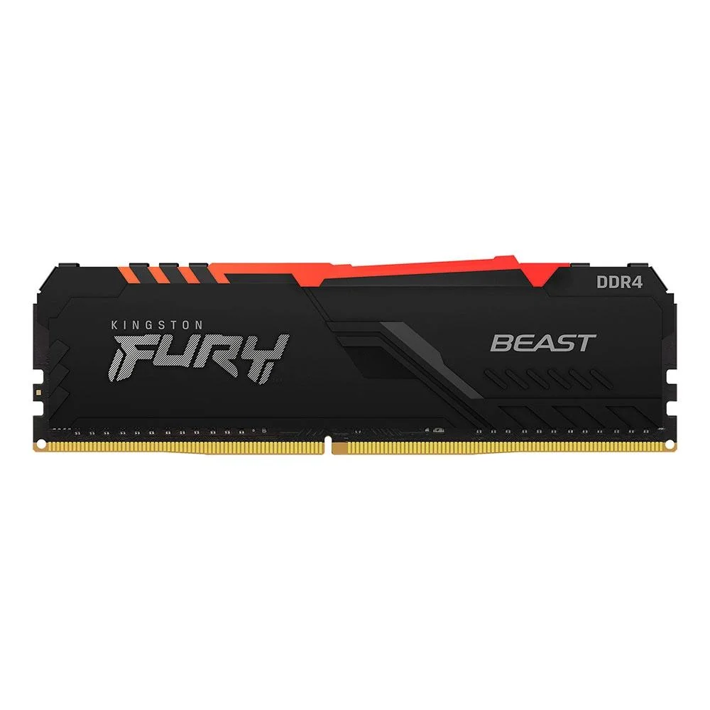 Memória Kingston Fury Beast, RGB, 8GB, 3200MHz, DDR4, CL16 - KF432C16BBA/8