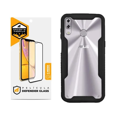 Kit Capa Dual Shock E Pelicula Defender Glass Para Asus Zenfone 5 / 5z - Gshield